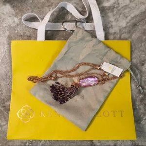 NWT KS Eva Rose Gold Pendant Lilac Mother of Pearl